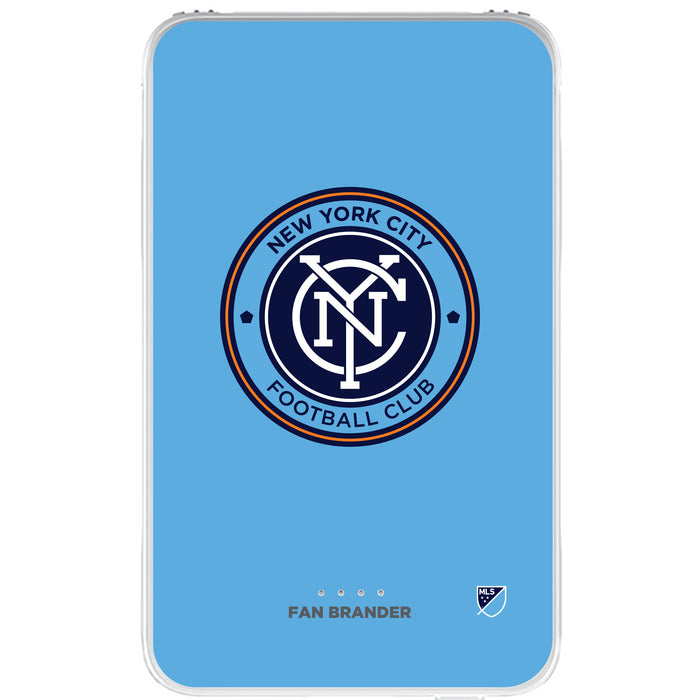 Fan Brander 10,000 mAh Portable Power Bank with New York City FC Primary Logo on Team Background