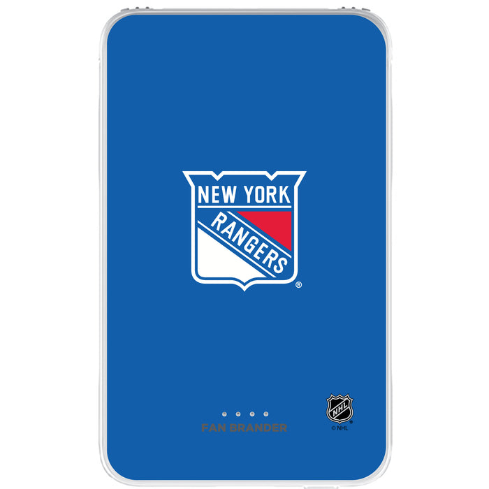 Fan Brander 10,000 mAh Portable Power Bank with New York Rangers Primary Logo on Team Background