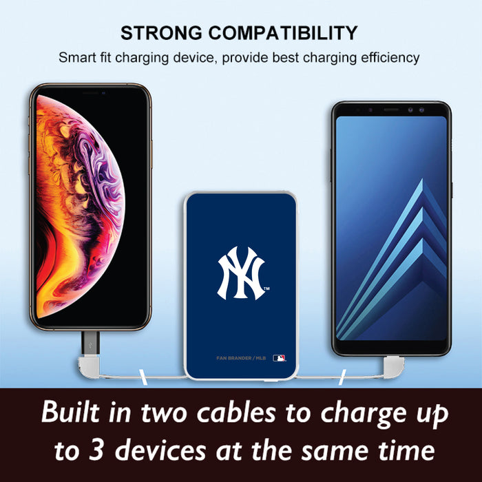 Fan Brander 10,000 mAh Portable Power Bank with New York Yankees Primary Logo on Team Background
