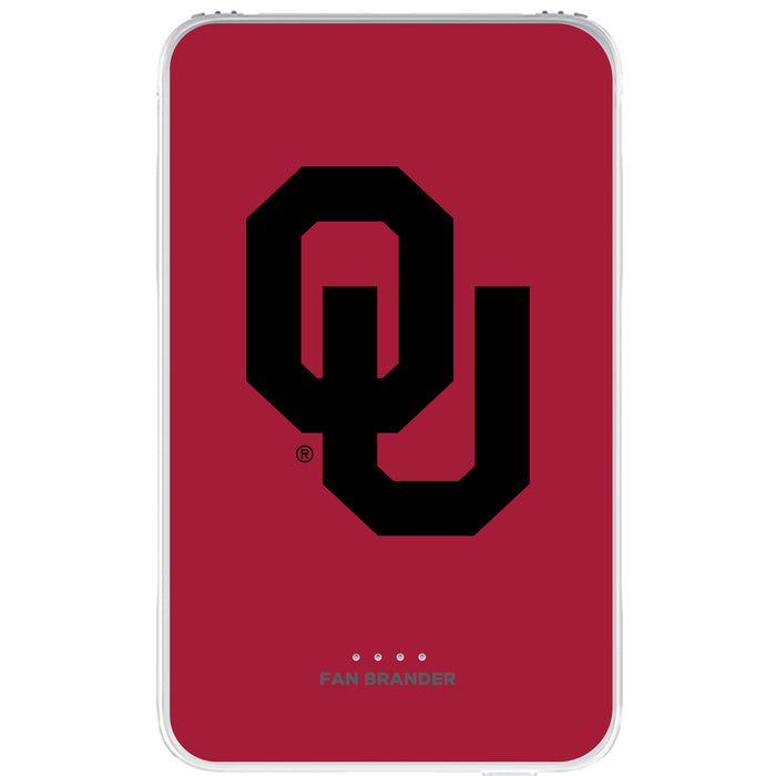 Fan Brander 10,000 mAh Portable Power Bank with Oklahoma Sooners Primary Logo on Team Background
