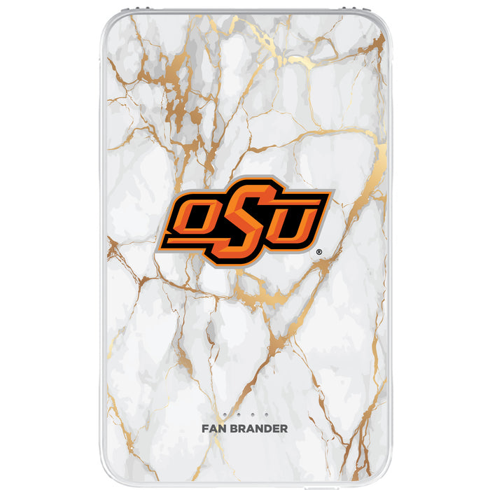 Fan Brander 10,000 mAh Portable Power Bank with Oklahoma State Cowboys Whate Marble Design