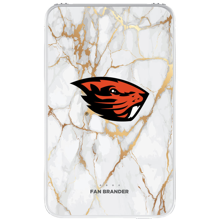Fan Brander 10,000 mAh Portable Power Bank with Oregon State Beavers Whate Marble Design