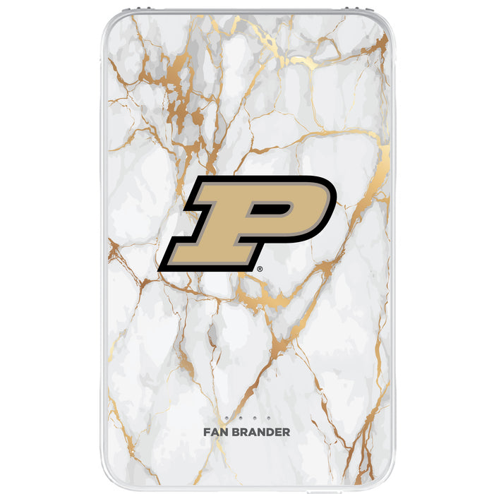 Fan Brander 10,000 mAh Portable Power Bank with Purdue Boilermakers Whate Marble Design