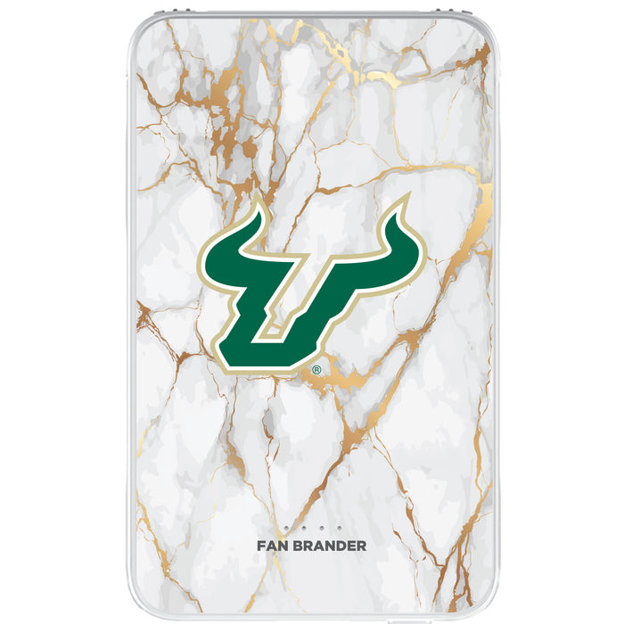 Fan Brander 10,000 mAh Portable Power Bank with South Florida Bulls Whate Marble Design
