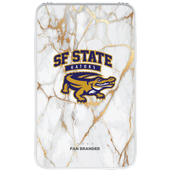 Fan Brander 10,000 mAh Portable Power Bank with San Francisco State U Gators Whate Marble Design