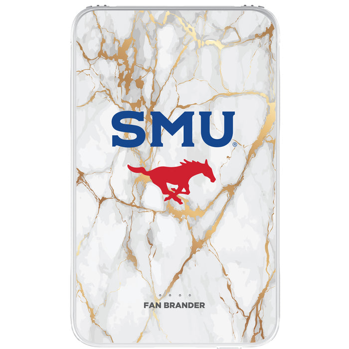 Fan Brander 10,000 mAh Portable Power Bank with SMU Mustangs Whate Marble Design