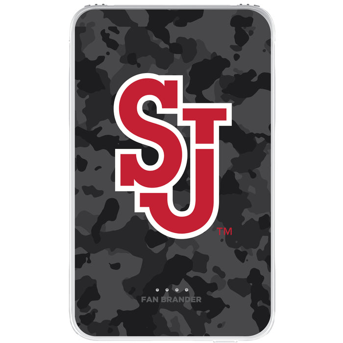 Fan Brander 10,000 mAh Portable Power Bank with St. John's Red Storm Urban Camo Background