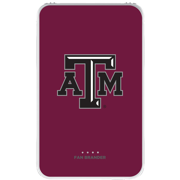 Fan Brander 10,000 mAh Portable Power Bank with Texas A&M Aggies Primary Logo on Team Background