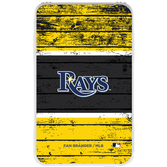 Fan Brander 10,000 mAh Portable Power Bank with Tampa Bay Rays Primary Logo on Wood Design