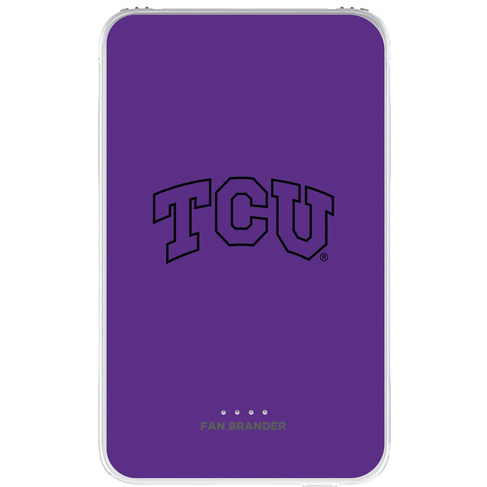 Fan Brander 10,000 mAh Portable Power Bank with Texas Christian University Horned Frogs Primary Logo on Team Background