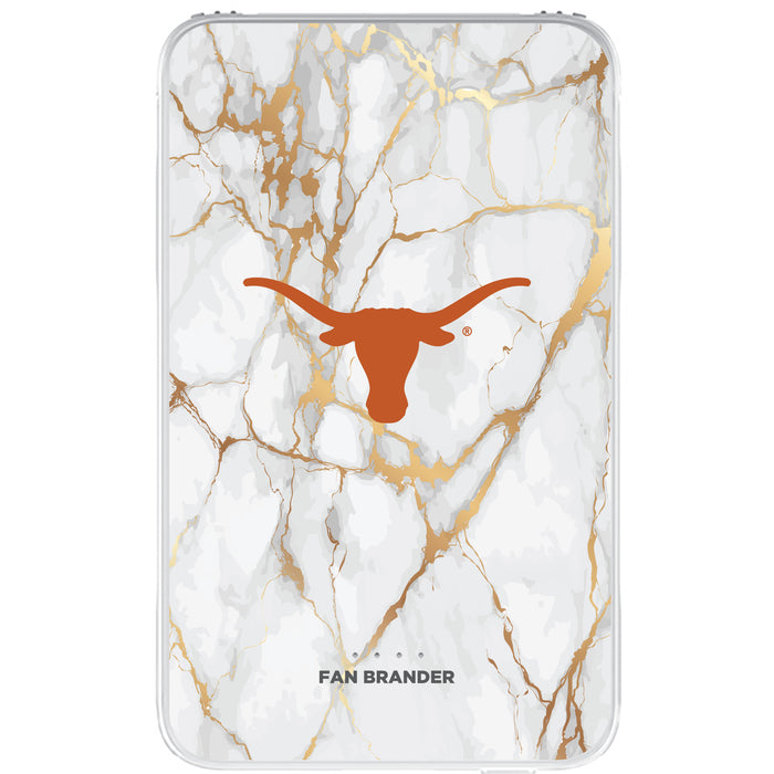 Fan Brander 10,000 mAh Portable Power Bank with Texas Longhorns  Whate Marble Design