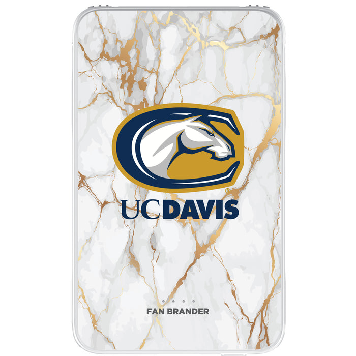 Fan Brander 10,000 mAh Portable Power Bank with UC Davis Aggies Whate Marble Design