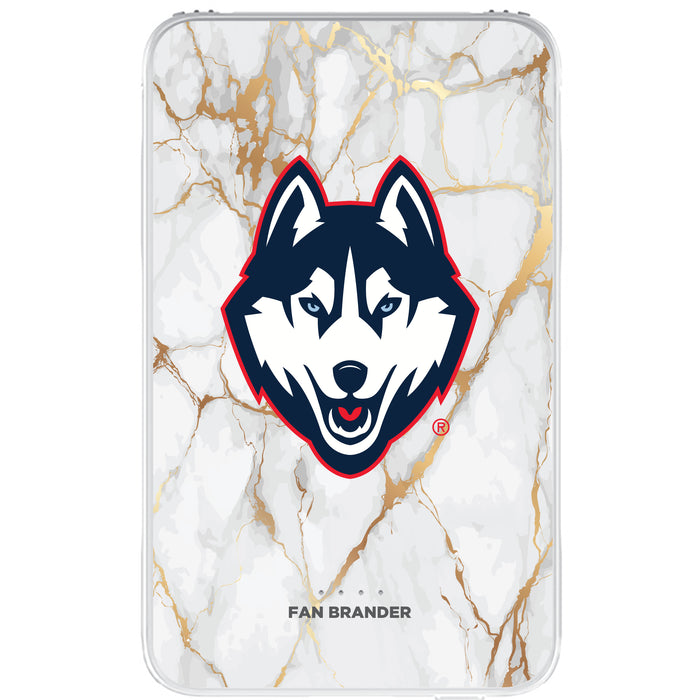 Fan Brander 10,000 mAh Portable Power Bank with Uconn Huskies Whate Marble Design
