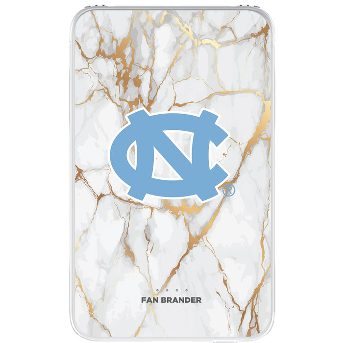 Fan Brander 10,000 mAh Portable Power Bank with UNC Tar Heels Whate Marble Design