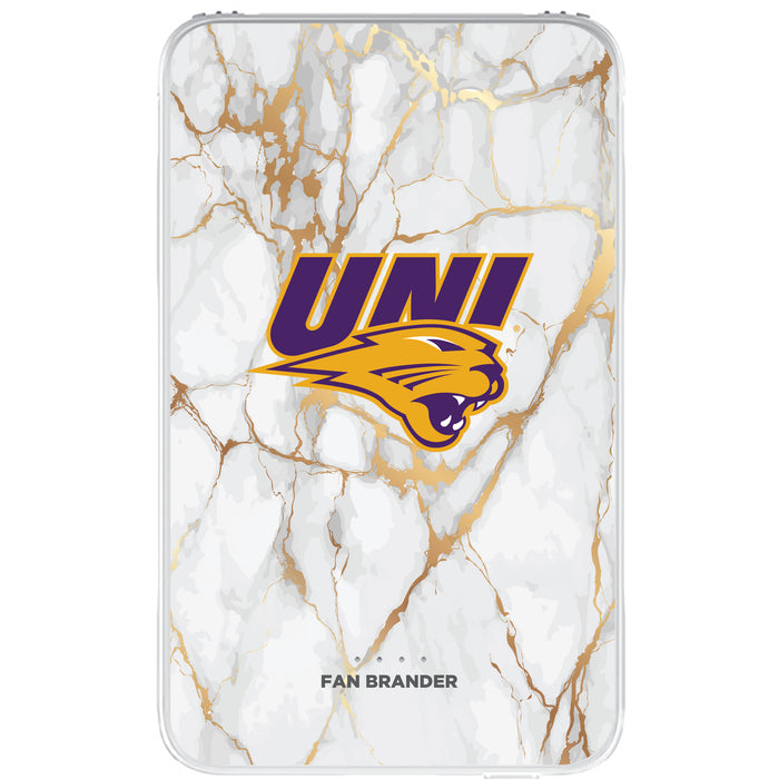 Fan Brander 10,000 mAh Portable Power Bank with Northern Iowa Panthers Whate Marble Design