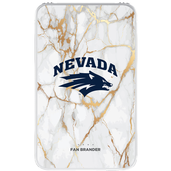Fan Brander 10,000 mAh Portable Power Bank with Nevada Wolf Pack Whate Marble Design