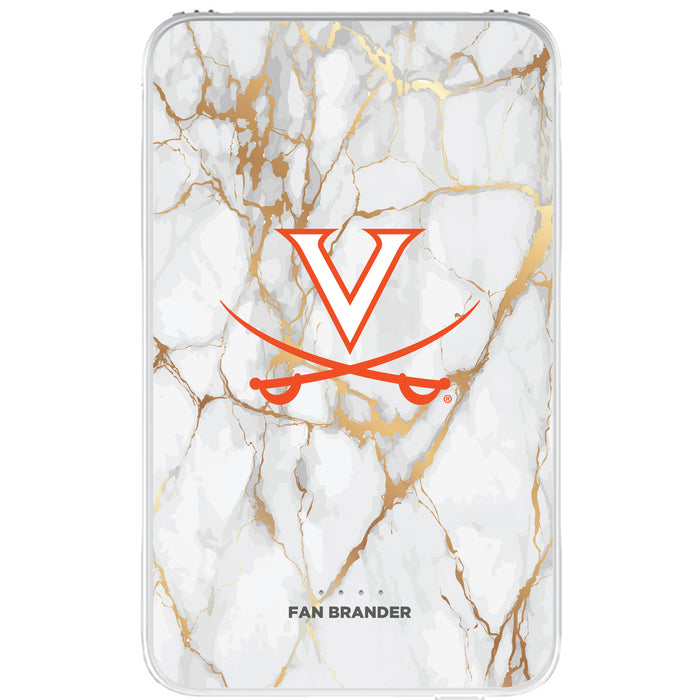 Fan Brander 10,000 mAh Portable Power Bank with Virginia Cavaliers Whate Marble Design