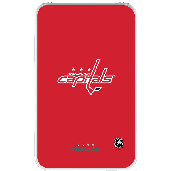 Fan Brander 10,000 mAh Portable Power Bank with Washington Capitals Primary Logo on Team Background