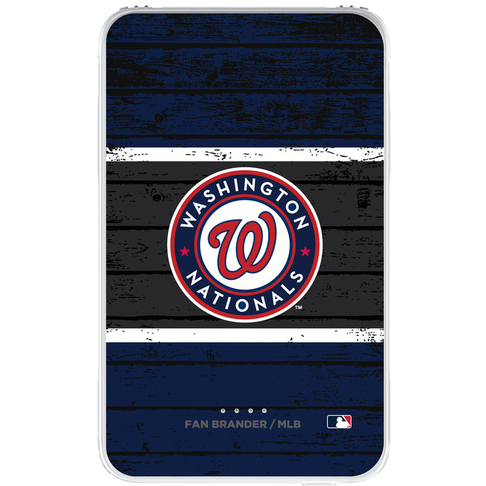 Fan Brander 10,000 mAh Portable Power Bank with Washington Nationals Primary Logo on Wood Design