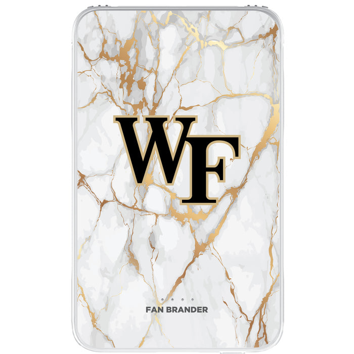 Fan Brander 10,000 mAh Portable Power Bank with Wake Forest Demon Deacons Whate Marble Design