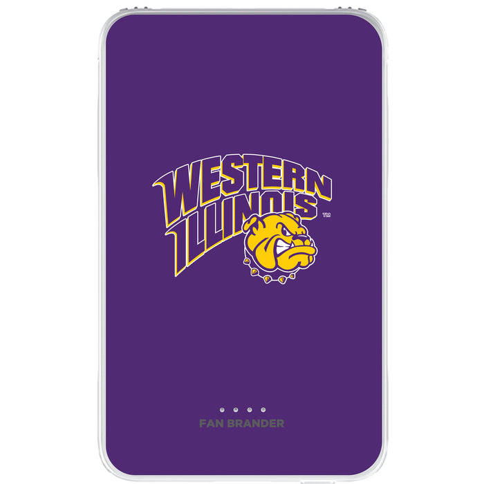 Fan Brander 10,000 mAh Portable Power Bank with Western Illinois University Leathernecks Primary Logo on Team Background