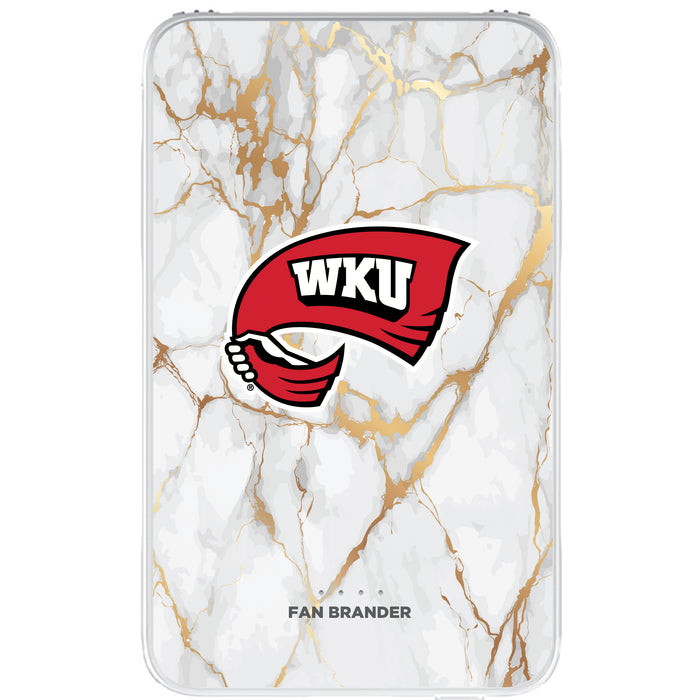 Fan Brander 10,000 mAh Portable Power Bank with Western Kentucky Hilltoppers Whate Marble Design