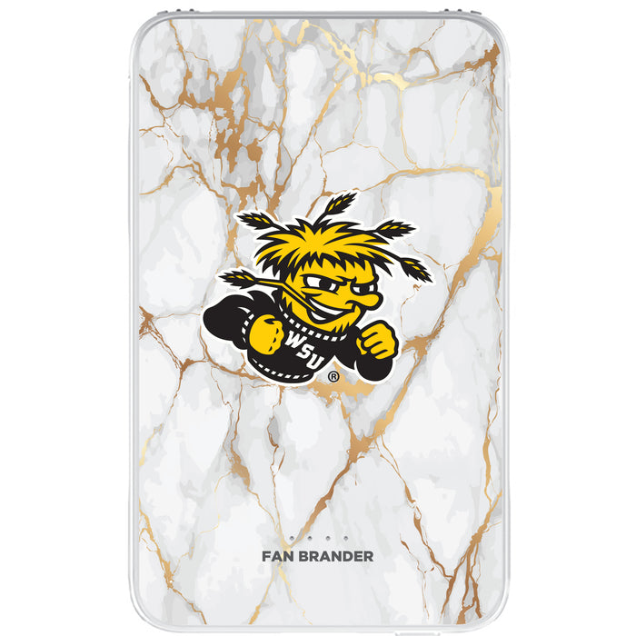 Fan Brander 10,000 mAh Portable Power Bank with Wichita State Shockers Whate Marble Design