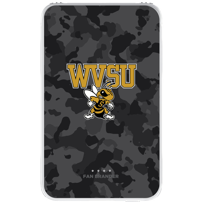 Fan Brander 10,000 mAh Portable Power Bank with West Virginia State Univ Yellow Jackets Urban Camo Background