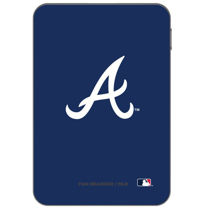 Otterbox Power Bank with Atlanta Braves Primary Logo on Team Color Background
