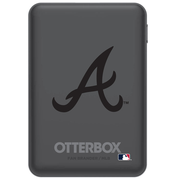 Otterbox Power Bank with Atlanta Braves Primary Logo in Black