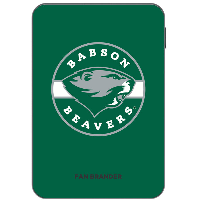 Otterbox Power Bank with Babson University Primary Logo on Team Background Design