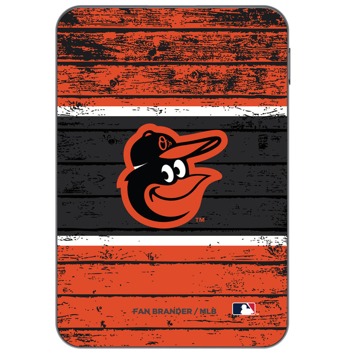 Otterbox Power Bank with Baltimore Orioles Wood Background