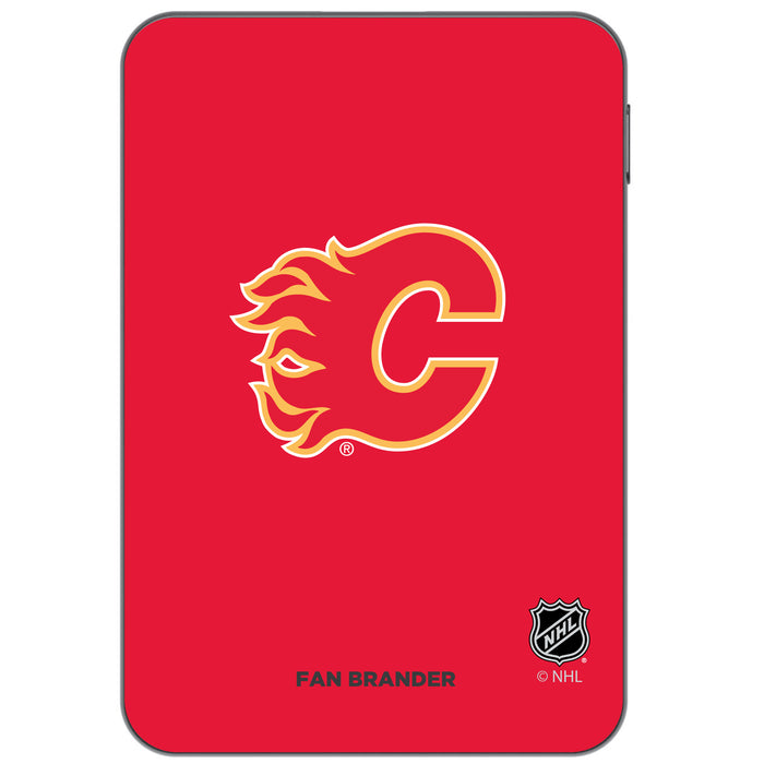 Otterbox Power Bank with Calgary Flames Primary Logo on team color background