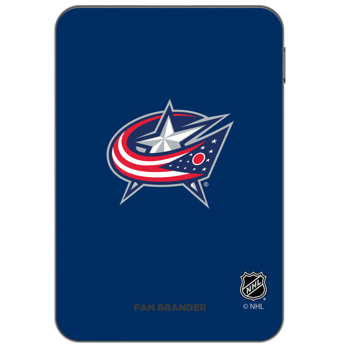 Otterbox Power Bank with Columbus Blue Jackets Primary Logo on team color background