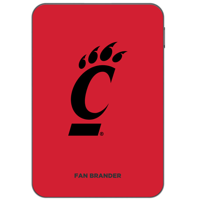Otterbox Power Bank with Cincinnati Bearcats Primary Logo on Team Background Design