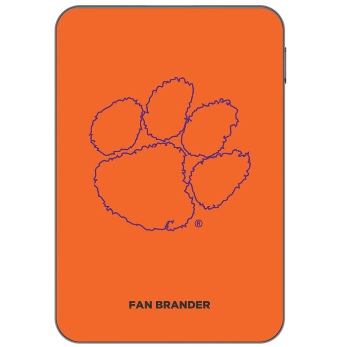 Otterbox Power Bank with Clemson Tigers Primary Logo on Team Background Design