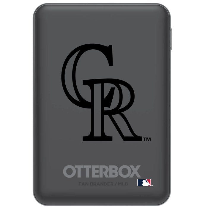 Otterbox Power Bank with Colorado Rockies Primary Logo in Black