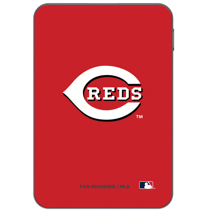 Otterbox Power Bank with Cincinnati Reds Primary Logo on Team Color Background
