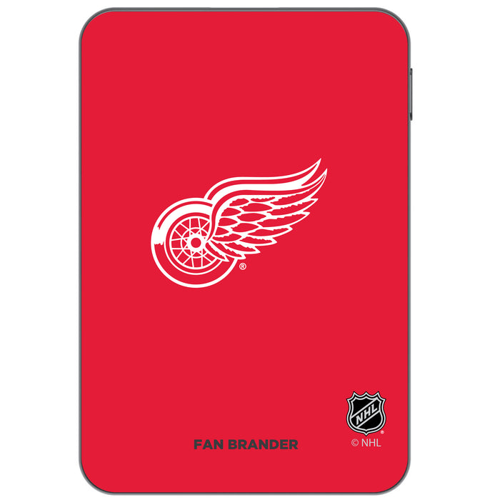 Otterbox Power Bank with Detroit Red Wings Primary Logo on team color background