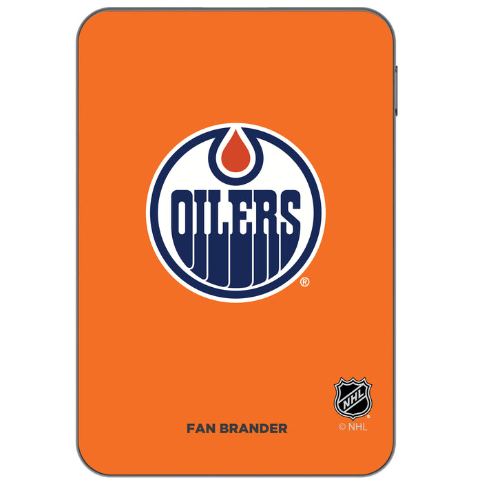 Otterbox Power Bank with Edmonton Oilers Primary Logo on team color background