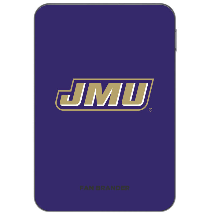 Otterbox Power Bank with James Madison Dukes Primary Logo on Team Background Design