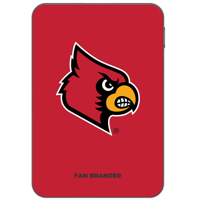 Otterbox Power Bank with Louisville Cardinals Primary Logo on Team Background Design