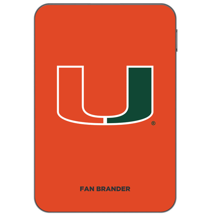Otterbox Power Bank with Miami Hurricanes Primary Logo on Team Background Design