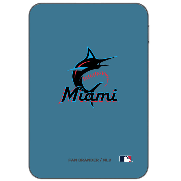Otterbox Power Bank with Miami Marlins Primary Logo on Team Color Background