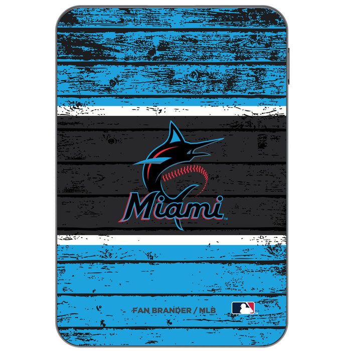 Otterbox Power Bank with Miami Marlins Wood Background