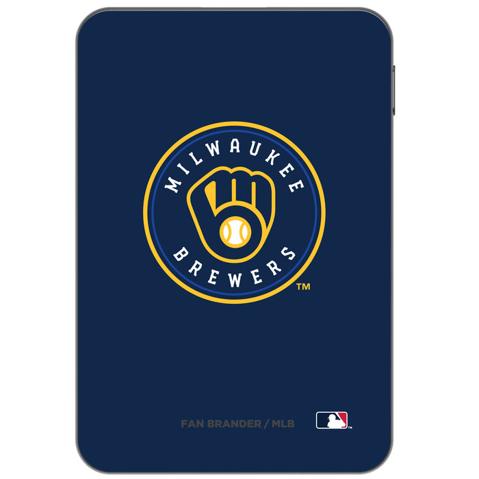 Otterbox Power Bank with Milwaukee Brewers Primary Logo on Team Color Background