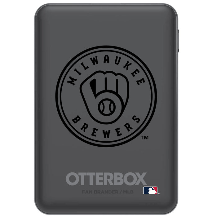 Otterbox Power Bank with Milwaukee Brewers Primary Logo in Black