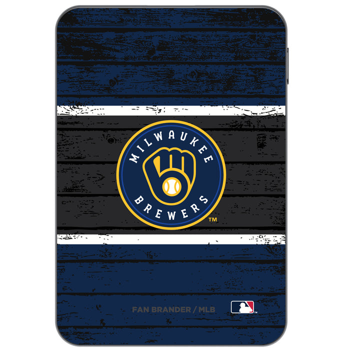 Otterbox Power Bank with Milwaukee Brewers Wood Background