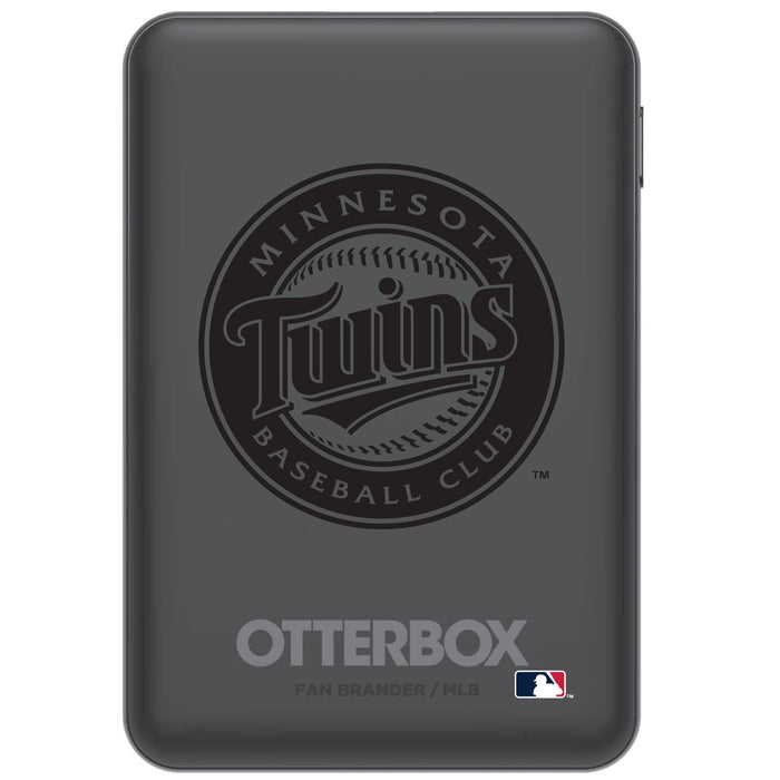 Otterbox Power Bank with Minnesota Twins Primary Logo in Black