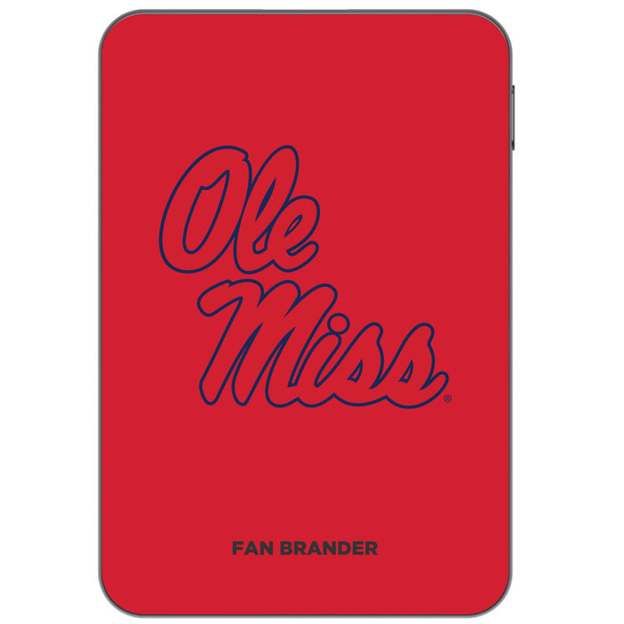 Otterbox Power Bank with Mississippi Ole Miss Primary Logo on Team Background Design